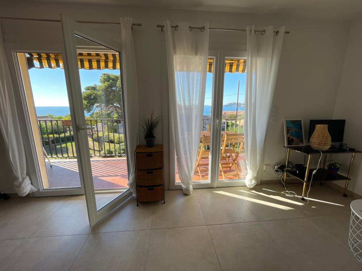 Appartement Cosy Vue Mer A 50 M De La Plage - Refait A Neuf Et Climatise Le Pradet Exterior foto